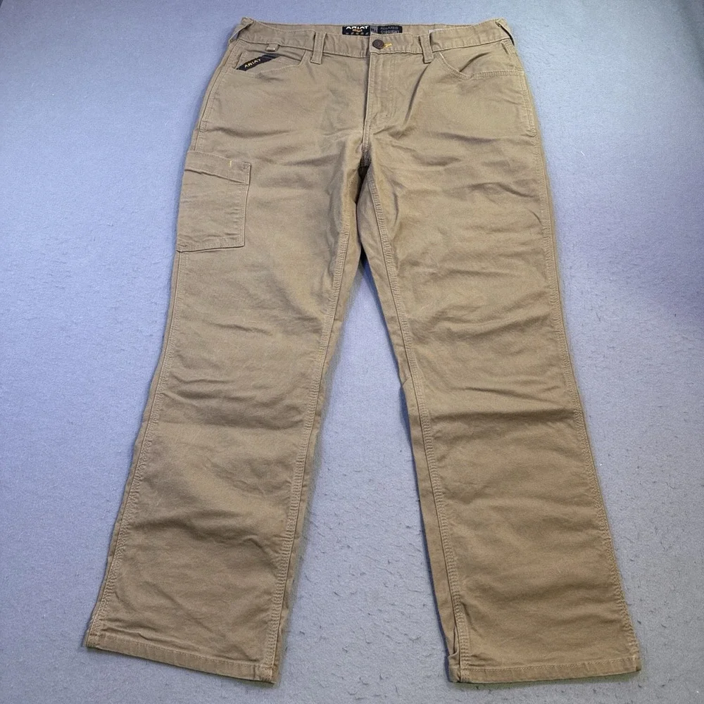 Ariat Rebar M4 Relaxed Straight PANTS JEANS MENS 34/30 BROWN WORKWEAR